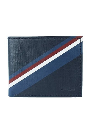 [新登場]Tommy Hilfiger Men's Leather Double Billfold Passcase Wallet & Valet